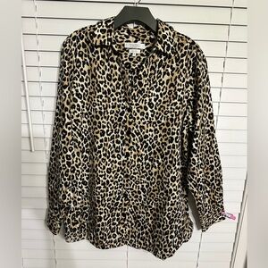 Leopard Print Women's Button Down Shirt